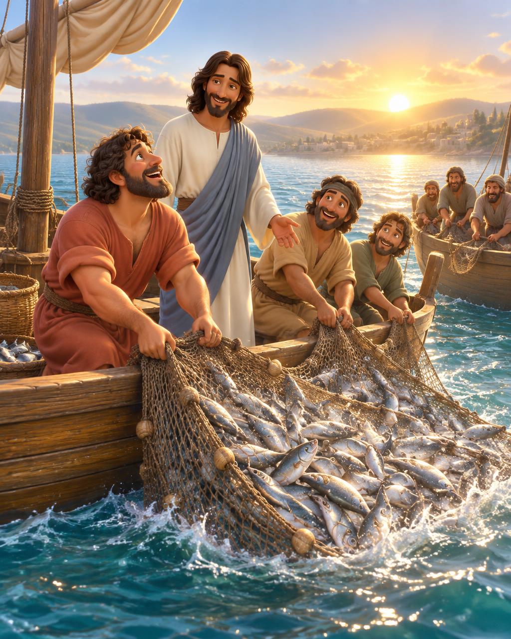 Ilustración de La pesca milagrosa