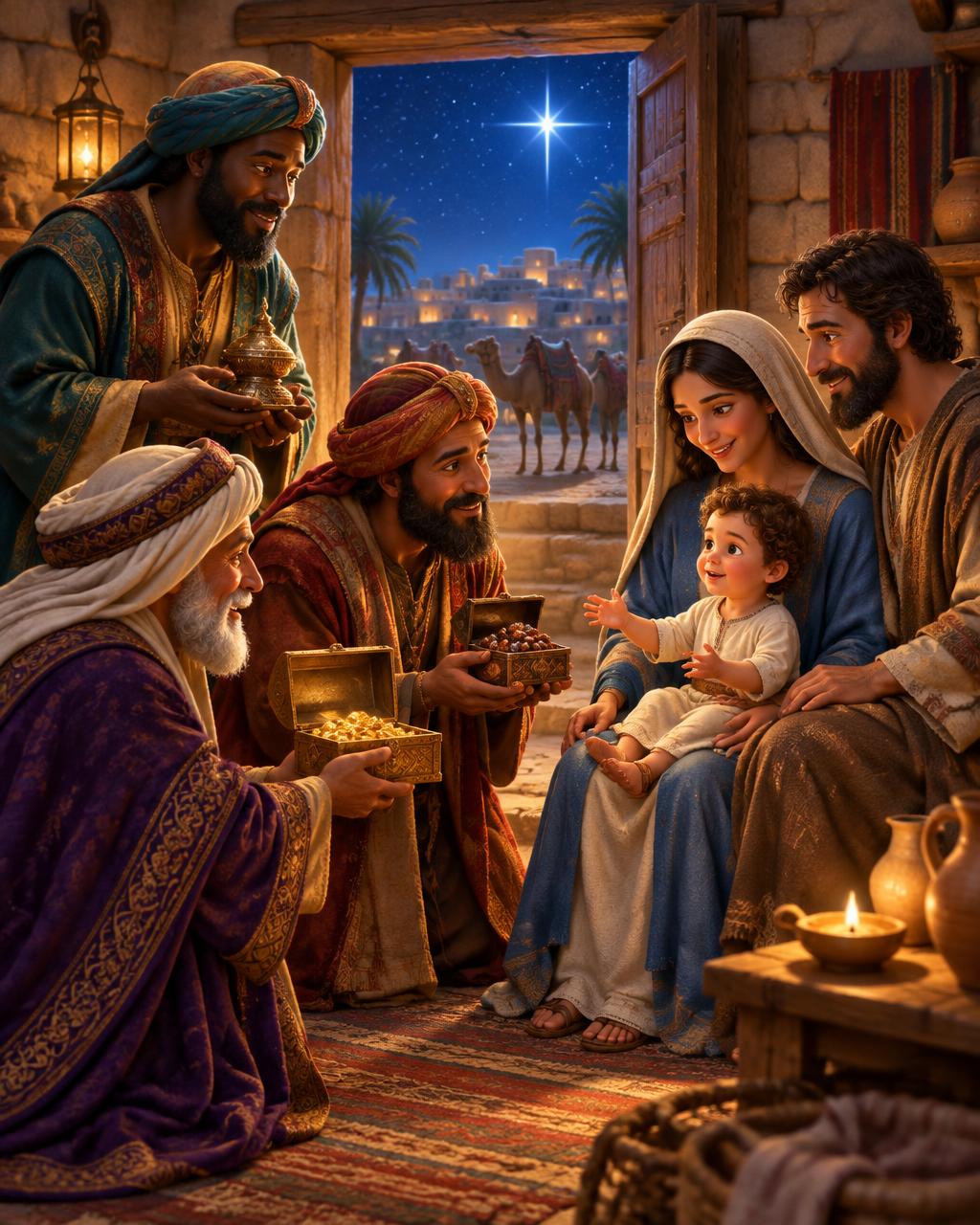 Ilustración de Los reyes magos