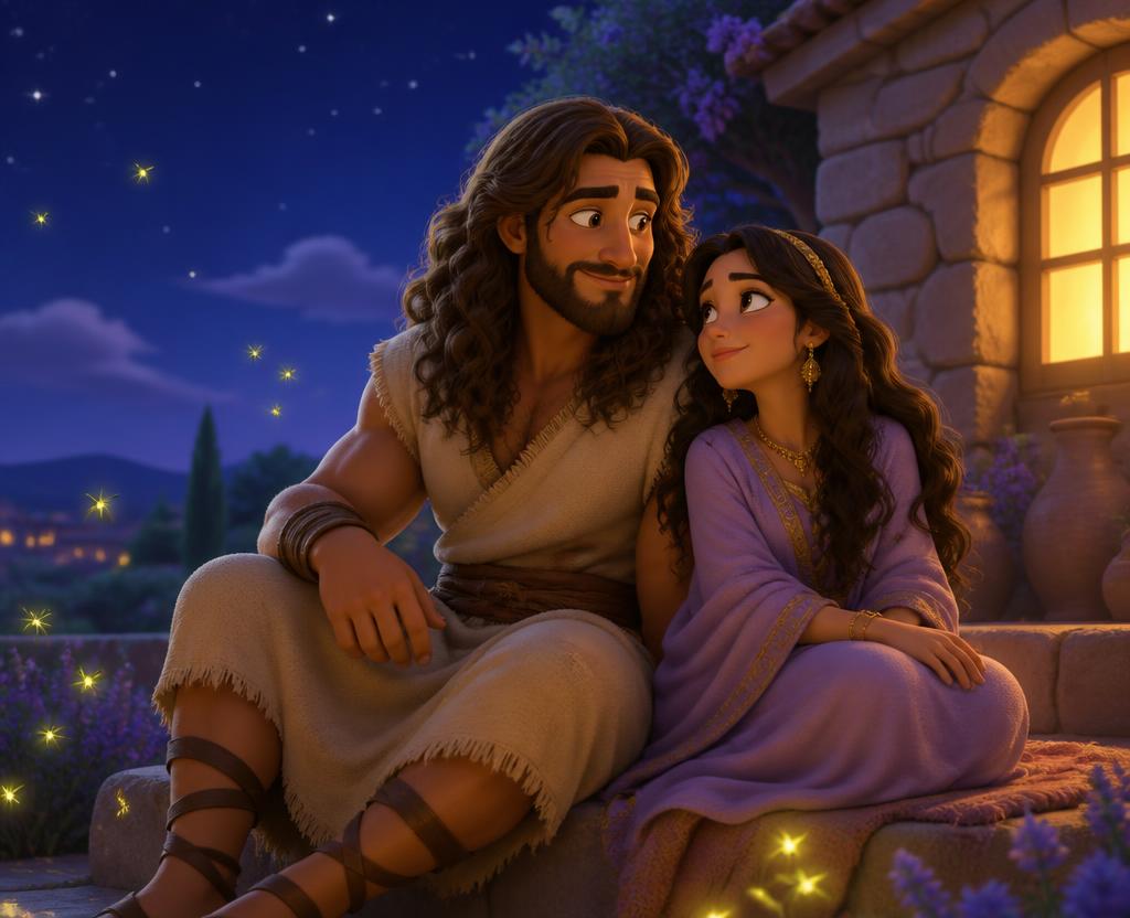 Ilustración de Sansón y Dalila
